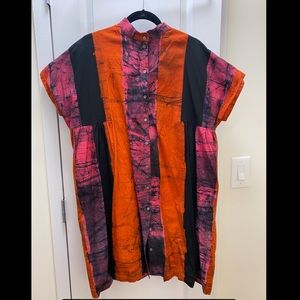 Osei Duro Bata Dress in Carmine - size M